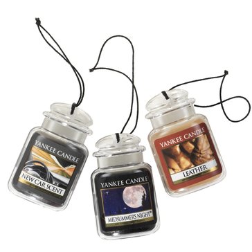 Yankee Candle Leather, Midsummer's Night & New Car Scent 3-pack Ultimate Car Jar