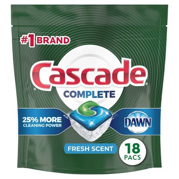 Cascade Fresh Scent ActionPacs, 18-Count