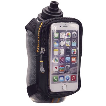 Nathan 18oz SpeedView Plus Insulated Bottle with Phone Carrier Black