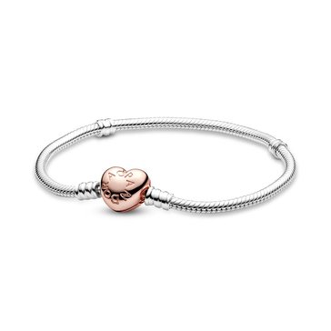 Pandora Moments Heart Clasp Snake Chain Bracelet, 7.9