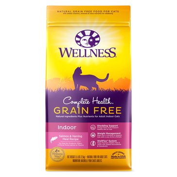 Wellness Complete Grain Free Indoor Cat Salmon & Herring Cat Food, 5.8 lbs