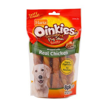 Hartz Oinkies Chicken Wrap 8-Pack Dog Treats