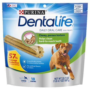 Purina Dentalife Large Breed Dental Chews, 18ct