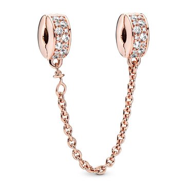 Pandora Shining Elegance Cubic Zirconia Silcone Grip Safety Chain