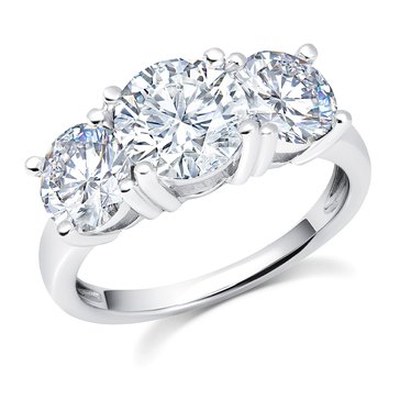 Crislu Cubic Zirconia Classic 3-Stone Ring