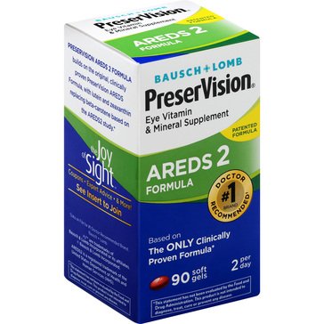 Bausch + Lomb PreserVision AREDS 2 Eye Vitamin & Mineral Softgels, 90-count