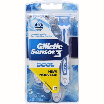 Gillette Men's Sensor3 Cooling X Disposable Razors 5-Count