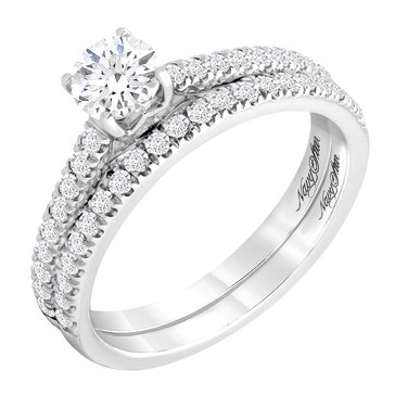 Navy Star 14K White Gold 1 cttw Diamond Bridal Set