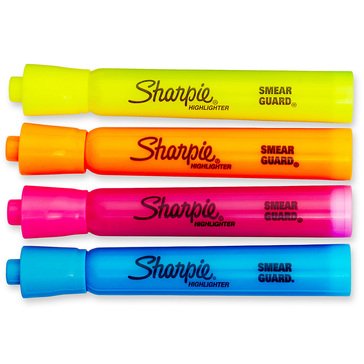Sharpie Major Accent Multi-Color Highlighters, 4-count