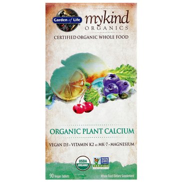 mykind Organics Organic Plant Calcium Tablets, 90-Count