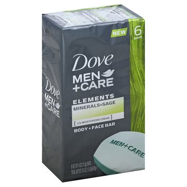 Dove Men+Care Minerals and Sage Bar Soap 6-Pack 7.5oz