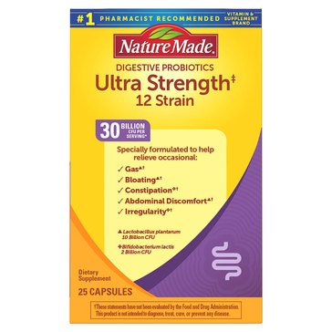 Nature Made Ultra Strength 12 Strain Probiotic Capsules, 25-count