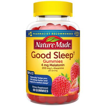 Nature Made Good Sleep 4mg Melatonin with 200mg L-Theanine Gummies, 60-count