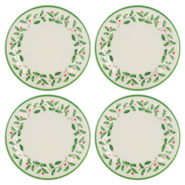 Holiday Malamine Dinner Plate, Set of 4