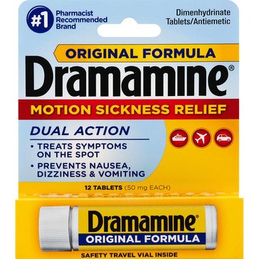 Dramamine Original Formula Motion Sickness Relief Tablets, 12-count