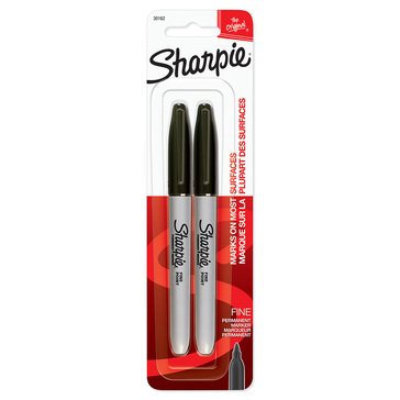 Sharpie Fine Point Black Ink Permanent Markers, 2-count