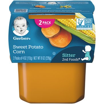 Gerber Second Foods Sweet Potato and Corn 2 Pack Baby Food, 4oz each