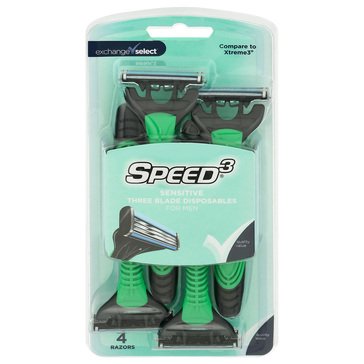 Exchange Select Speed3 Tri Blade Disposable Razor 4pk