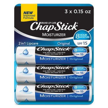 ChapStick Lip Moisturizer SPF15 Original 3-PackLip Balms, .45oz