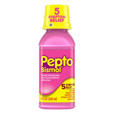 Pepto Bismol 5 Symptom Upset Stomach Relief 262mg Liquid, 8 fl oz