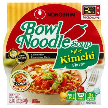 Nongshim Spicy Kimchi Noodle Soup Bowl