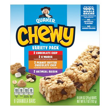 Quaker Chewy Variety Pack Granola Bars, 8-count