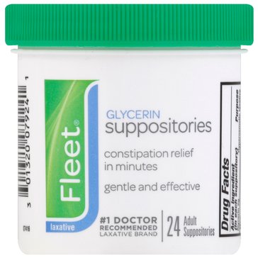 Fleet Adult Glycerin Suppositories Laxative , 24ct