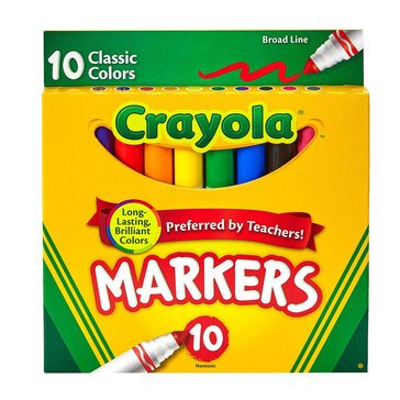Crayola Classic Colors Broad Line ColorMax Markers, 10-count