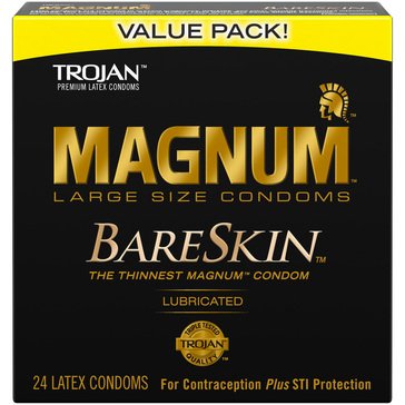 Trojan Magnum Bareskin Latex Condoms, 24-count