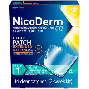 Nicoderm Step 1 21mg Nicotine Clear Stop-Smoking Patch, 7-count