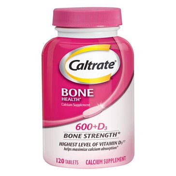 Caltrate 600 Plus D3 Bone Strength Tablets, 120-Count