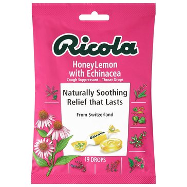 Ricola Natural Honey Lemon with Echinacea Throat Drops, 19-Count