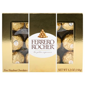 Ferrero Rocher Fine Hazelnut Chocolates, 5.3oz