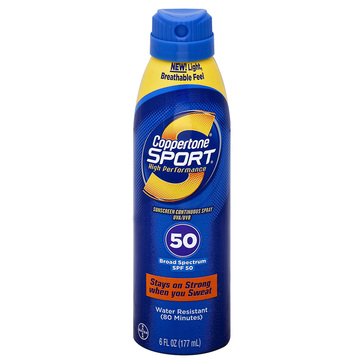 Coppertone Sport SPF50 Sunscreen Spray, 5.5oz