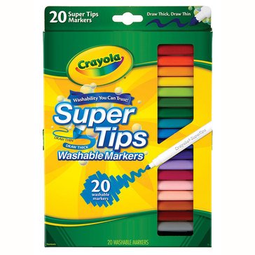 Crayola Washable Fineline Super Tip Markers, 20-count