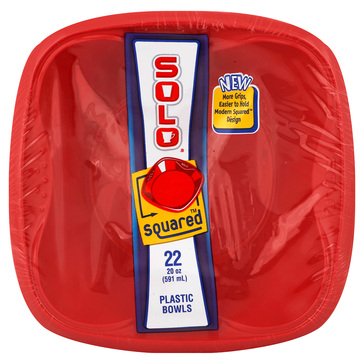 Solo squared Plastic Bowls, 20oz