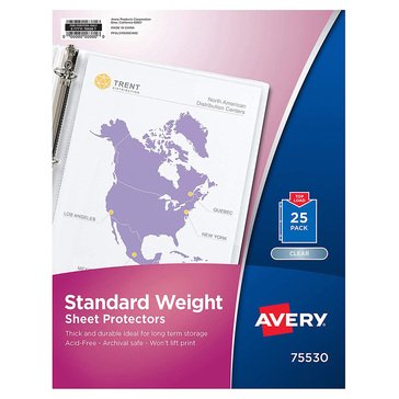 Avery Standard Weight Clear Sheet Acid Free Sheet Protectors, 24ct