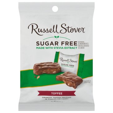 Russell Stover Sugar Free Chocolate Covered Toffee Squares, 3oz