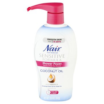 Nair Shower Power Sensitive with Coconut Oil and Vitamin E 12.6oz