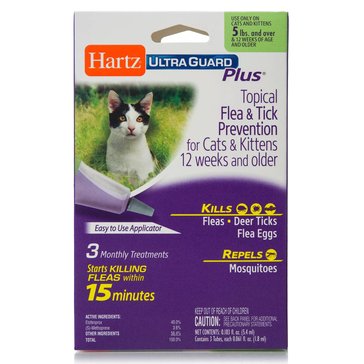 Hartz Ultraguard Flea And Tick Drops For Cats Over 5Lbs