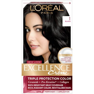 L'Oreal Paris Excellence Creme Triple Protection Permanent Hair Color 1 Black