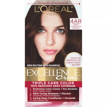 L'Oreal Paris Excellence Creme Triple Protection Permanent Hair Color 4AR Dark Chocolate Brown