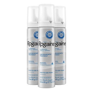 Men's Rogaine 5% Minoxidil Foam Hair Regrowth Treatments 3-Month Supply 2.11oz