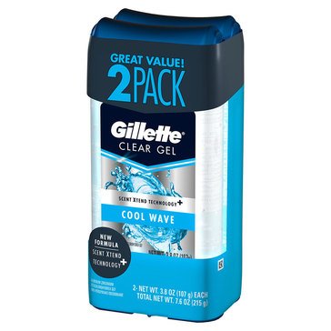 Gillette Clear Gel Antiperspirant 3.8oz Cool Wave Twin Pack