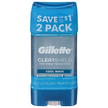 Gillette Clear Gel Antiperspirant 3.8oz Cool Wave Twin Pack