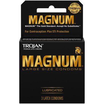 Trojan Magnum Lubricated Latex Condoms, 3-count