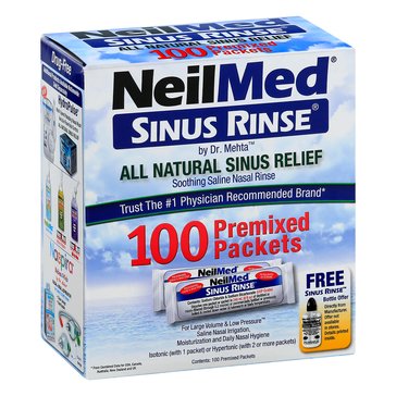 Neilmed Sinus Rinse Box, 100 Count Premixed Packets