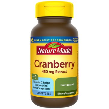 Nature Made 450mg Cranberry with Vitamin C Softgels,  60-count