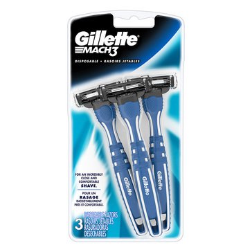 Gillette Mach3 Smooth Shave Disposable Razors 3-Count