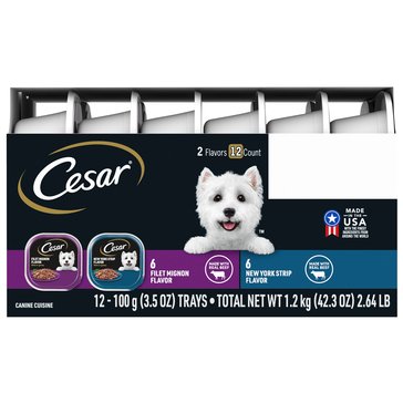 Cesar Gourmet Filets Beef Variety Pack Dog Food, 12 count